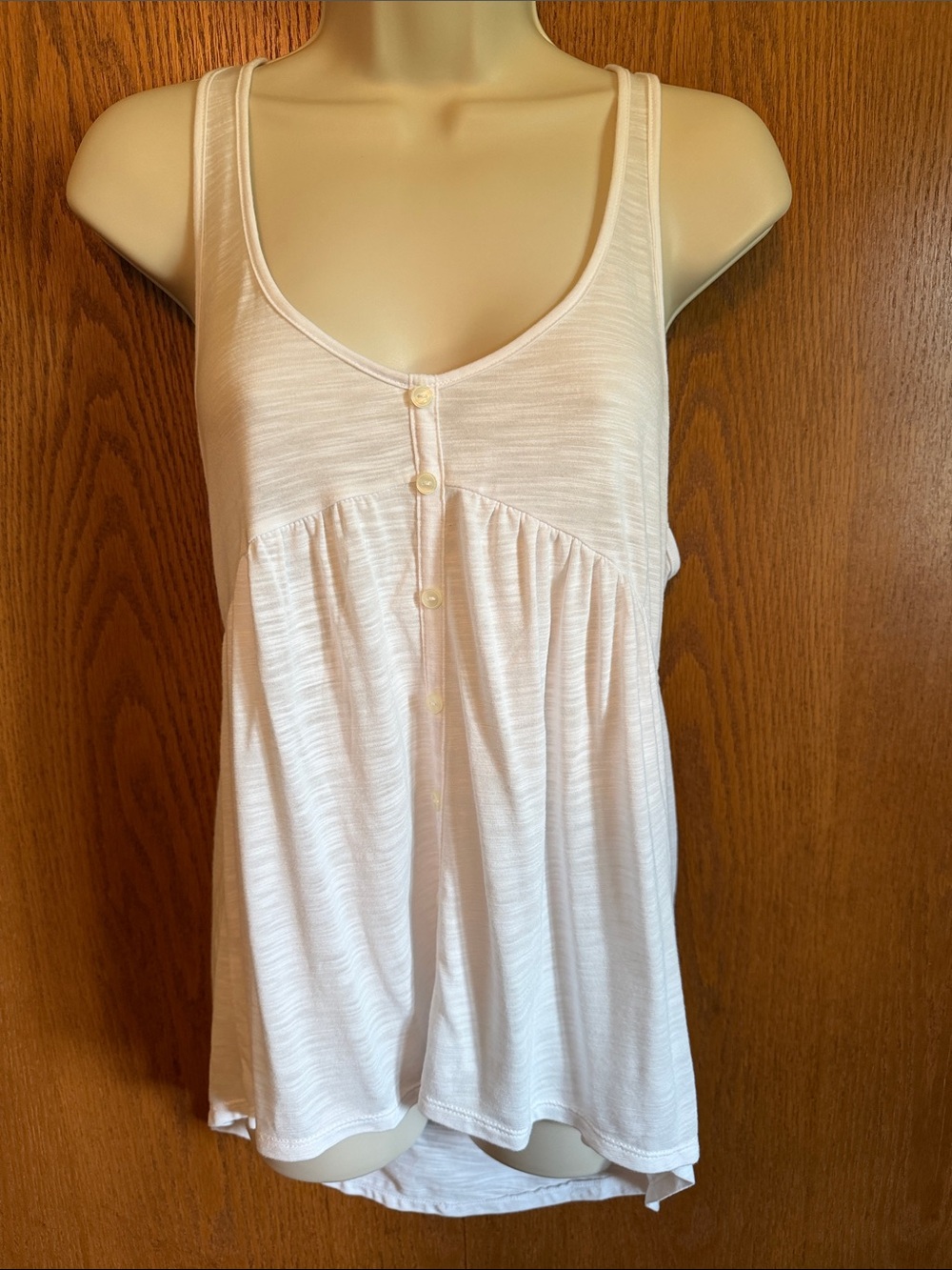 American Eagle Outfitters Cream Scoop Neck Button-Front Cami